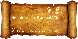 Herskovits Euszták névjegykártya